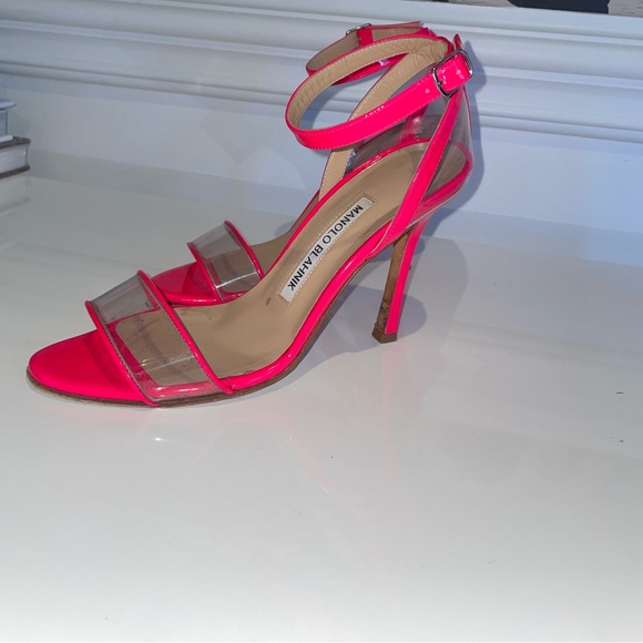 Neon pink Manolo Blahnik High Heel shoes size 35 1/2 - Picture 3 of 7